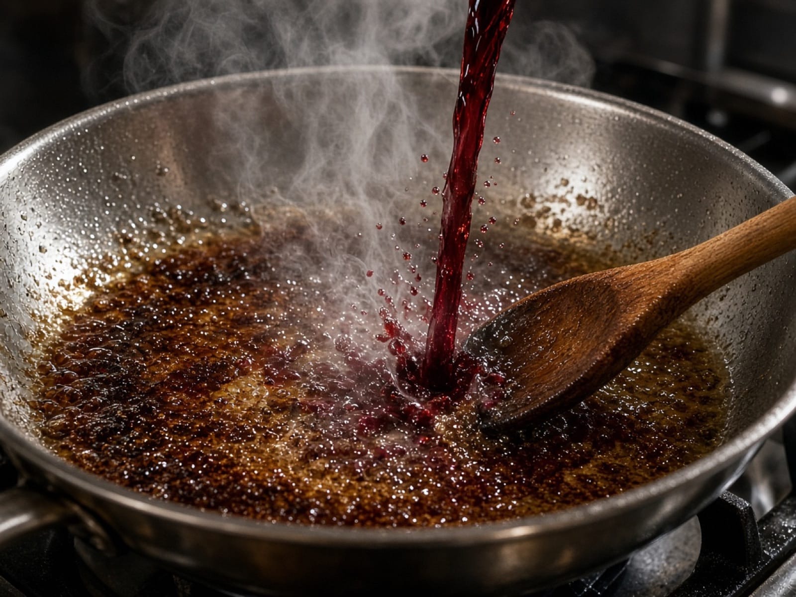 Deglazing — photoreal kitchen still