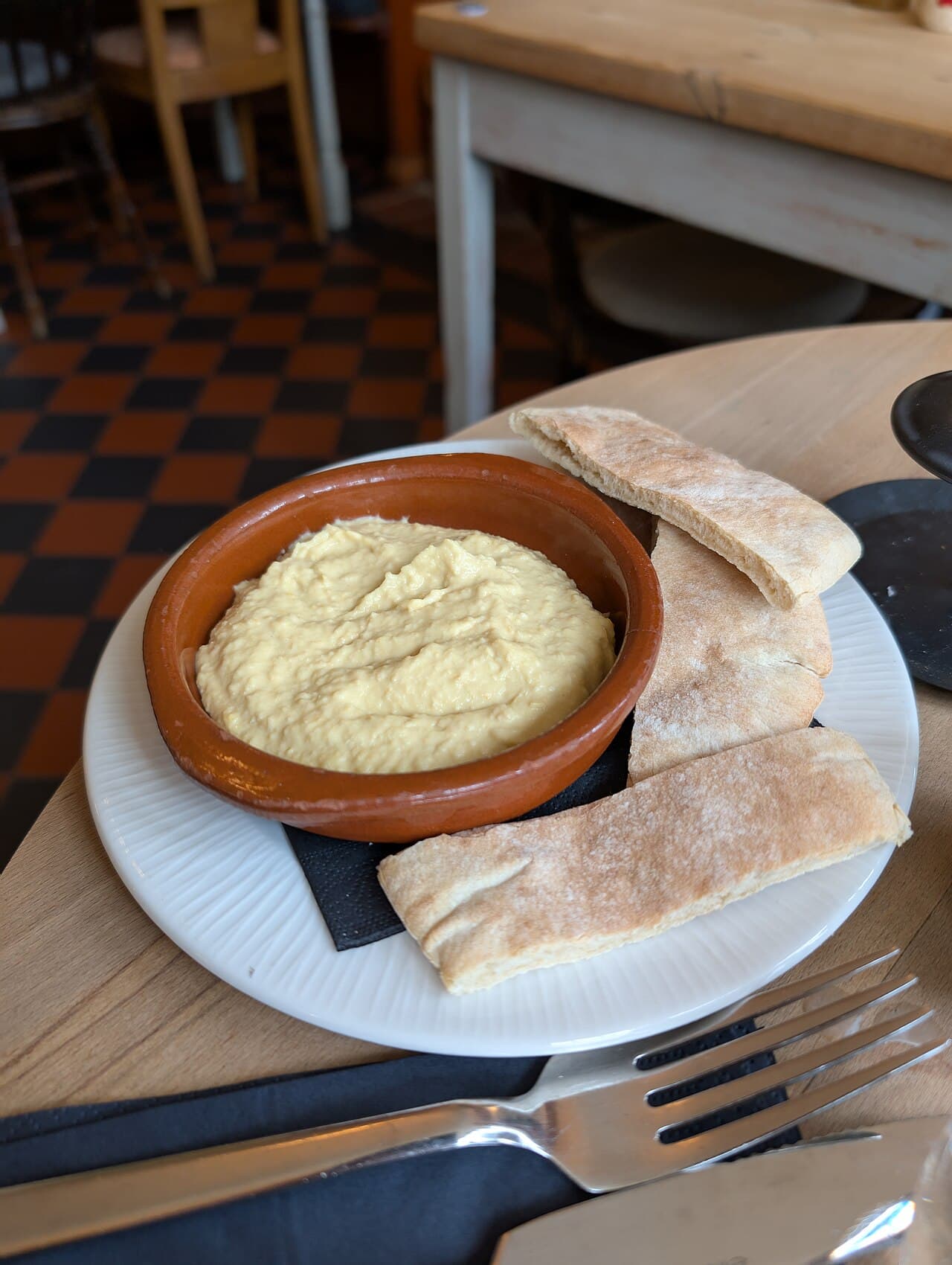 Source photograph of Hummus. Not official I Want Some Food pixel artwork.