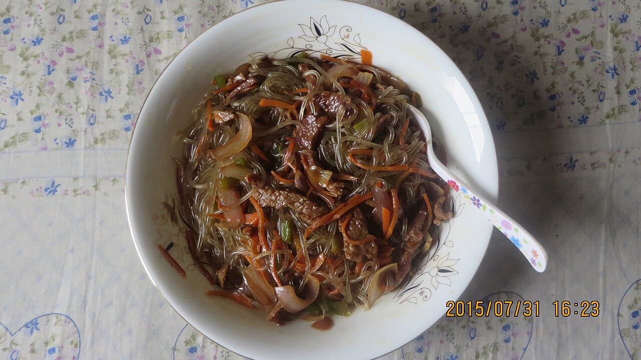 Source photograph of Japchae