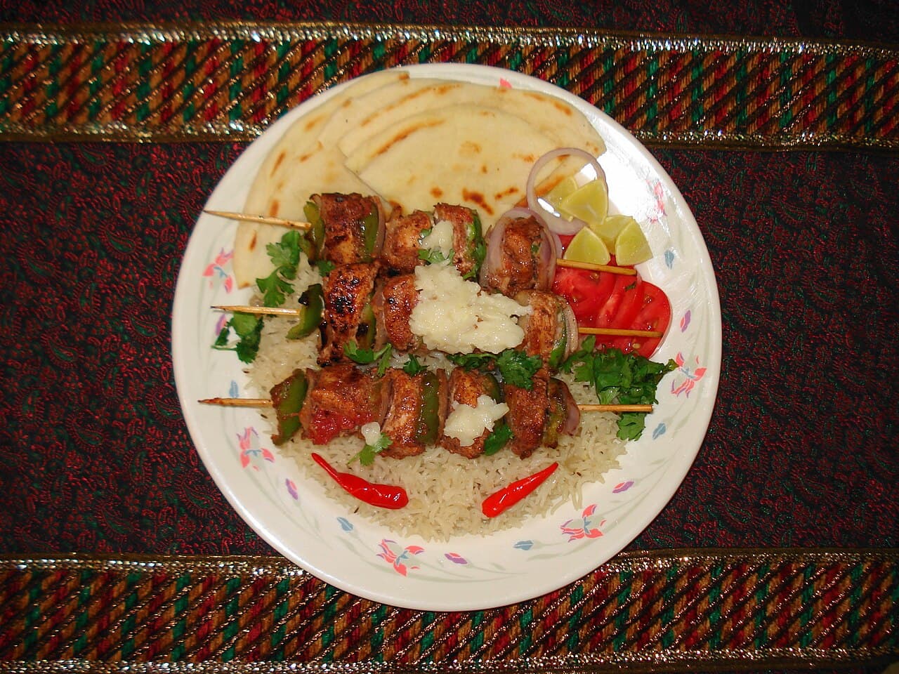 Source photograph of Shish tawook