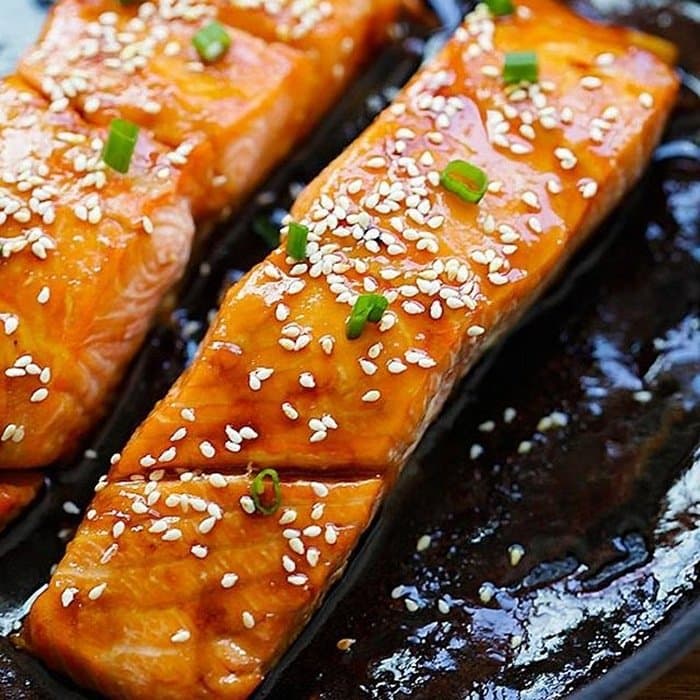 Source photograph of Honey Teriyaki Salmon
