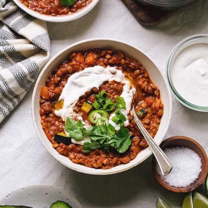 Source photograph of Smoky Lentil Chili with Squash