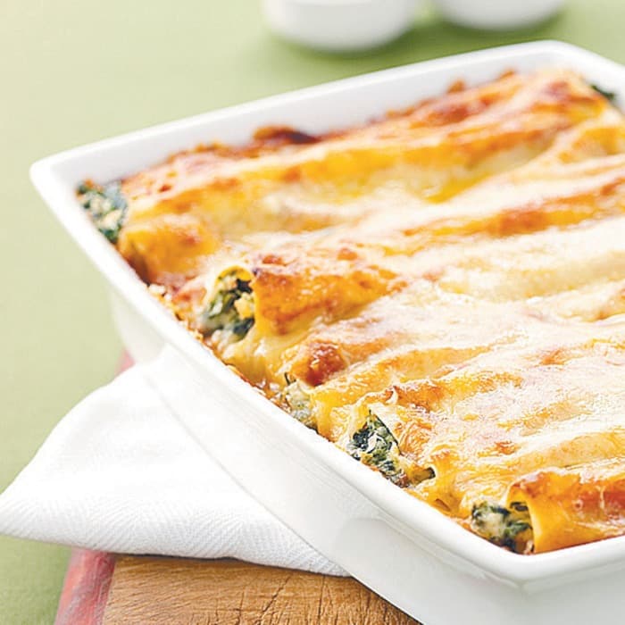 Source photograph of Spinach & Ricotta Cannelloni