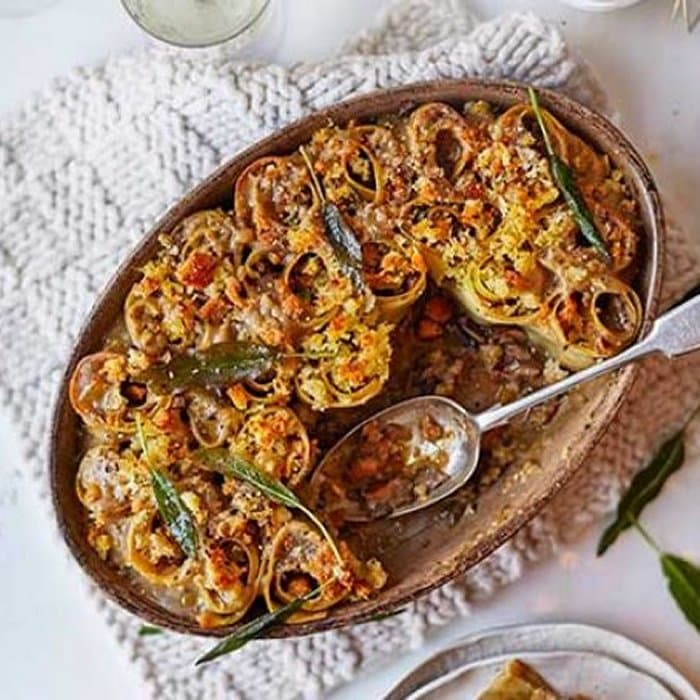 Source photograph of Mushroom & Chestnut Rotolo
