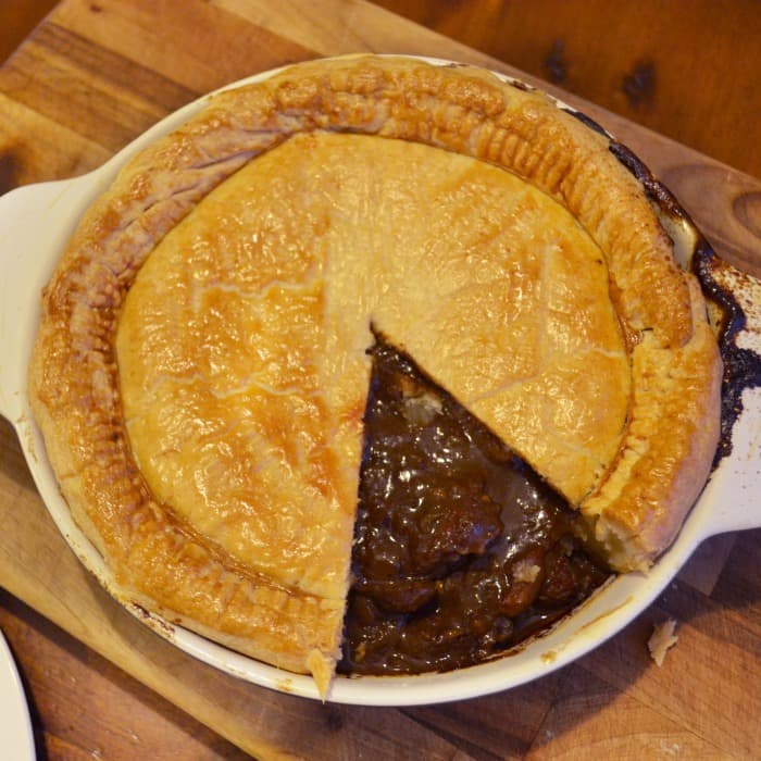 Source photograph of Beef and Oyster pie