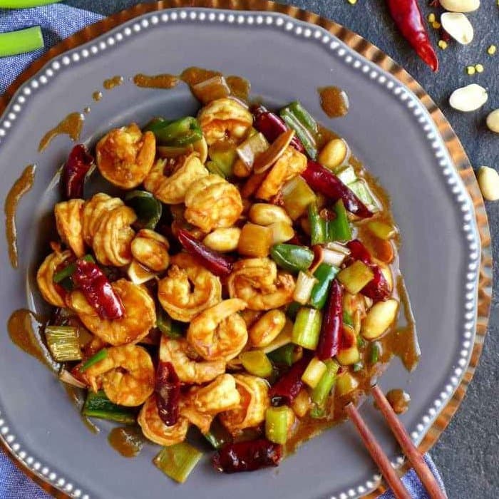 Source photograph of Kung Po Prawns