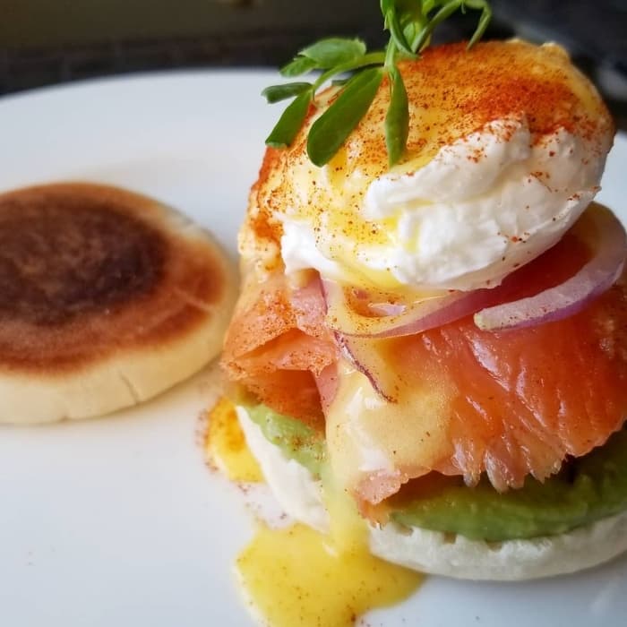 Source photograph of Salmon Eggs Eggs Benedict