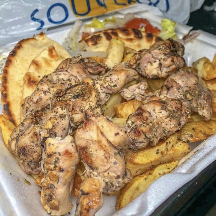 Source photograph of Lamb and Lemon Souvlaki