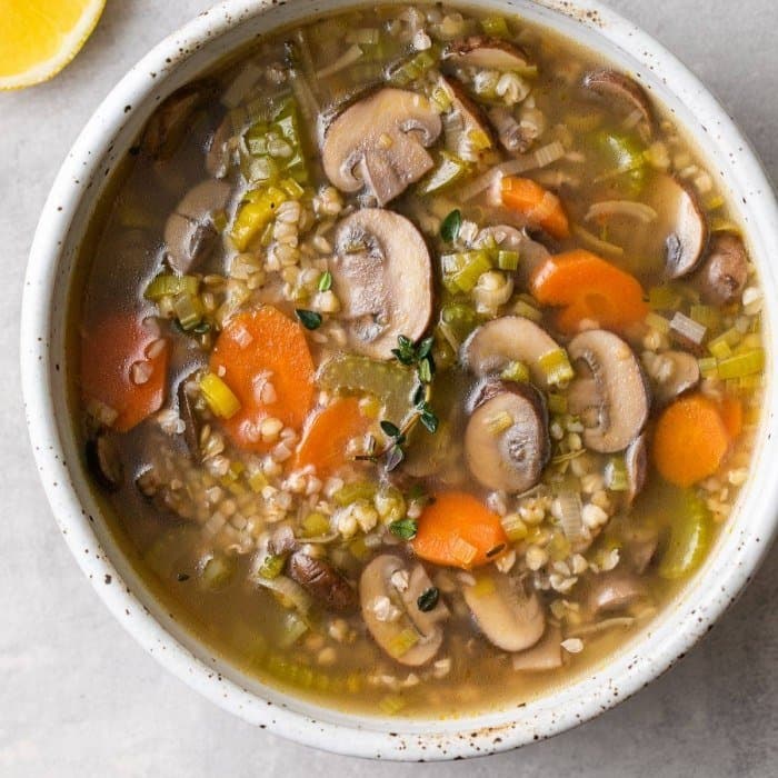 Source photograph of Mushroom soup with buckwheat