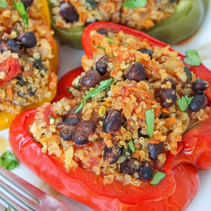 Source photograph of Stuffed Bell Peppers with Quinoa and Black Beans