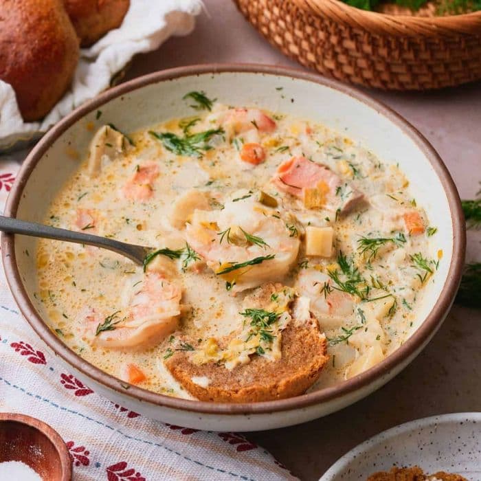 Source photograph of Fiskesuppe (Creamy Norwegian Fish Soup)