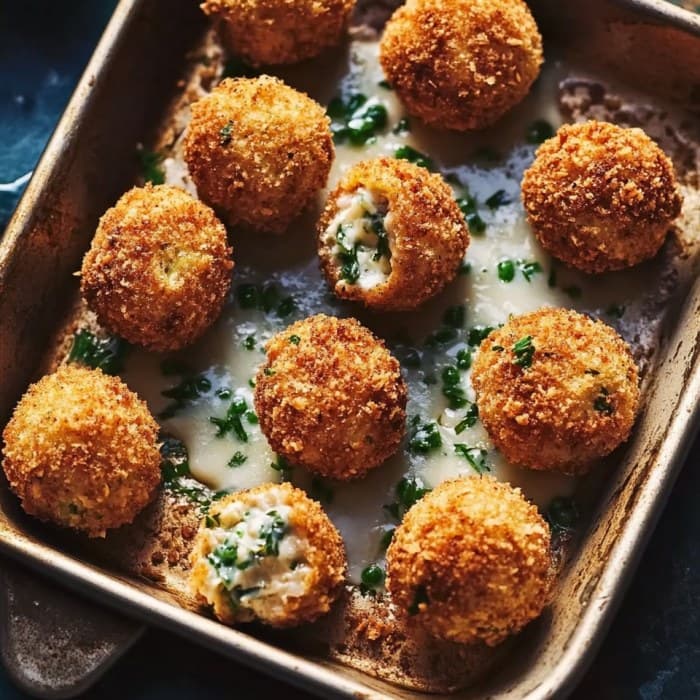 Source photograph of Jamon & wild garlic croquetas