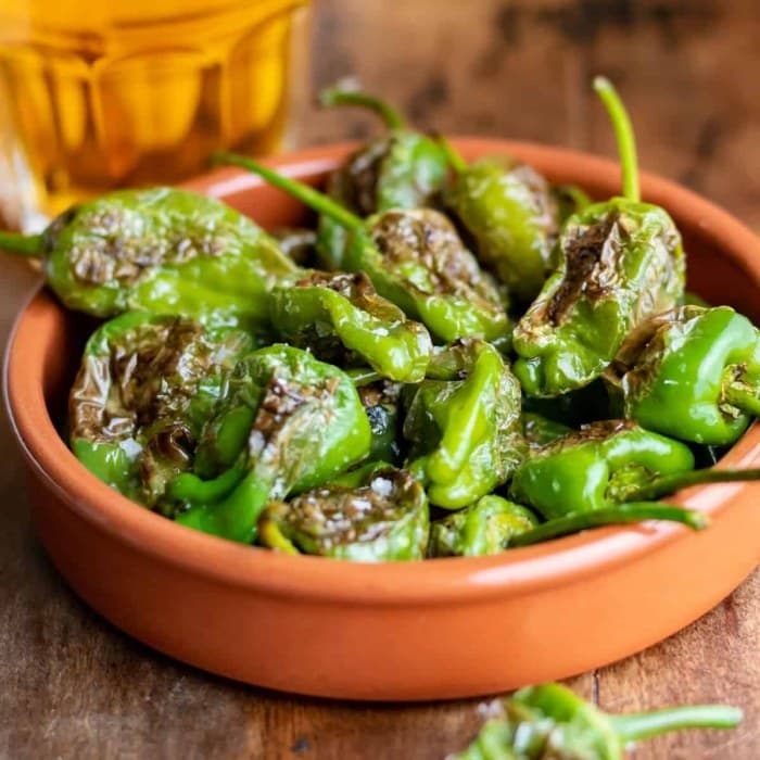 Source photograph of Padron peppers
