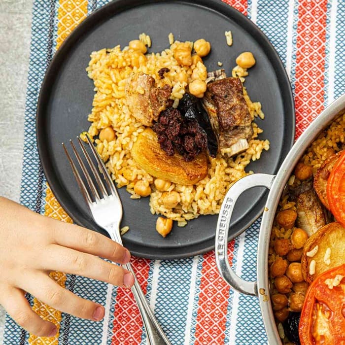 Source photograph of Arroz al horno (baked rice)