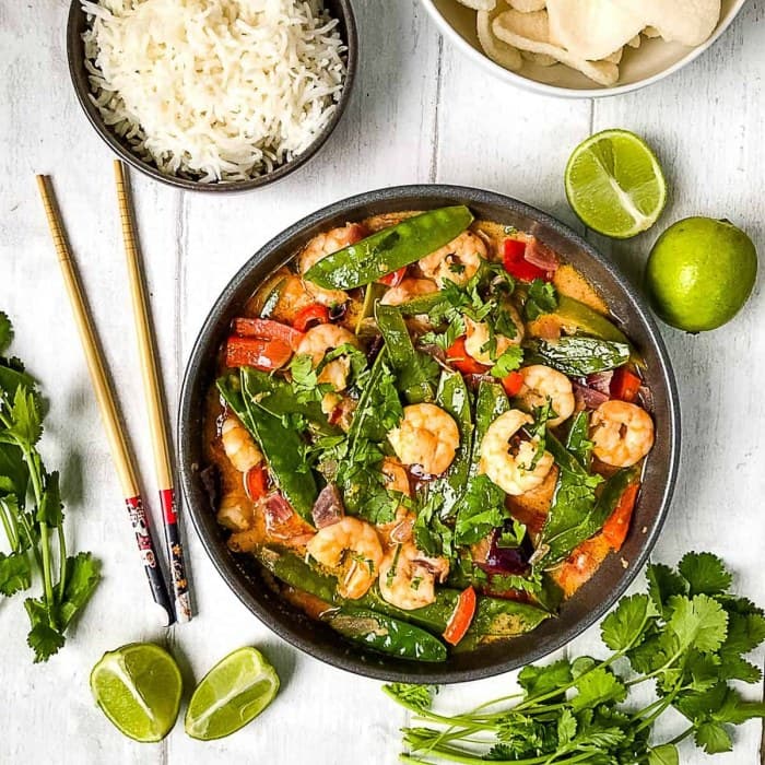 Source photograph of Thai prawn curry