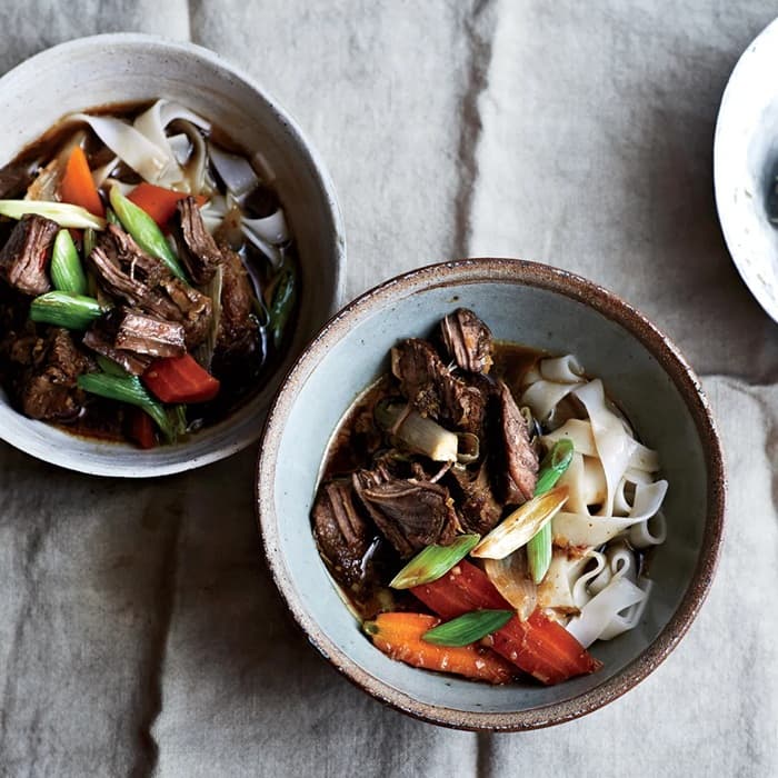 Source photograph of Lemongrass beef stew with noodles