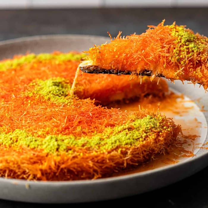 Source photograph of Knafeh