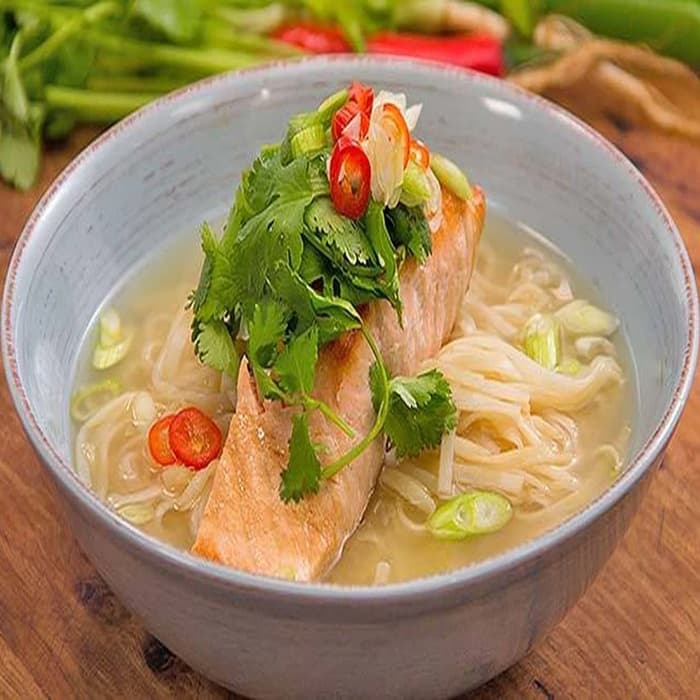Source photograph of Salmon noodle soup