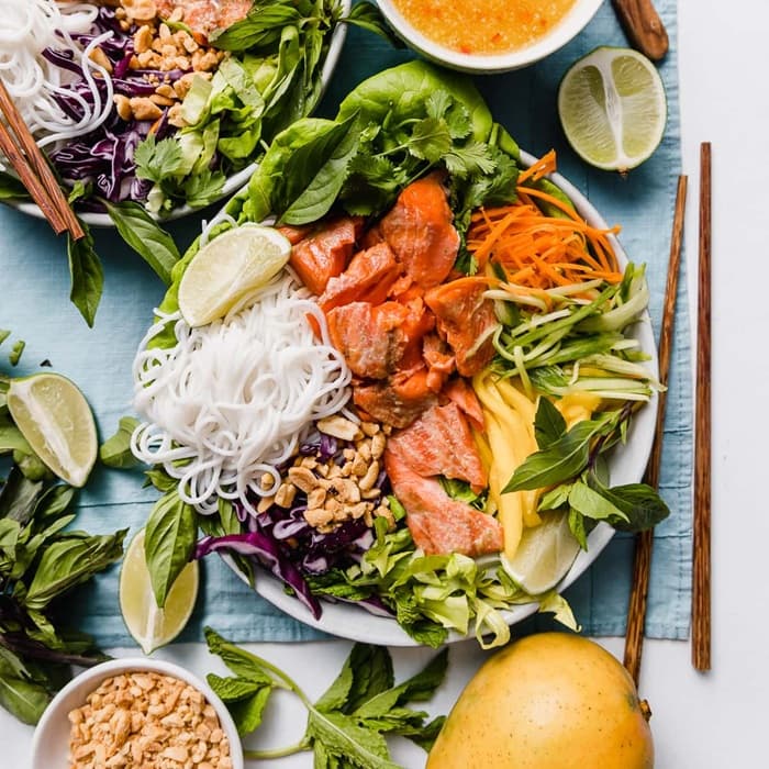 Source photograph of Noodle bowl salad