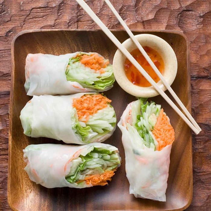 Source photograph of Salmon noodle wraps