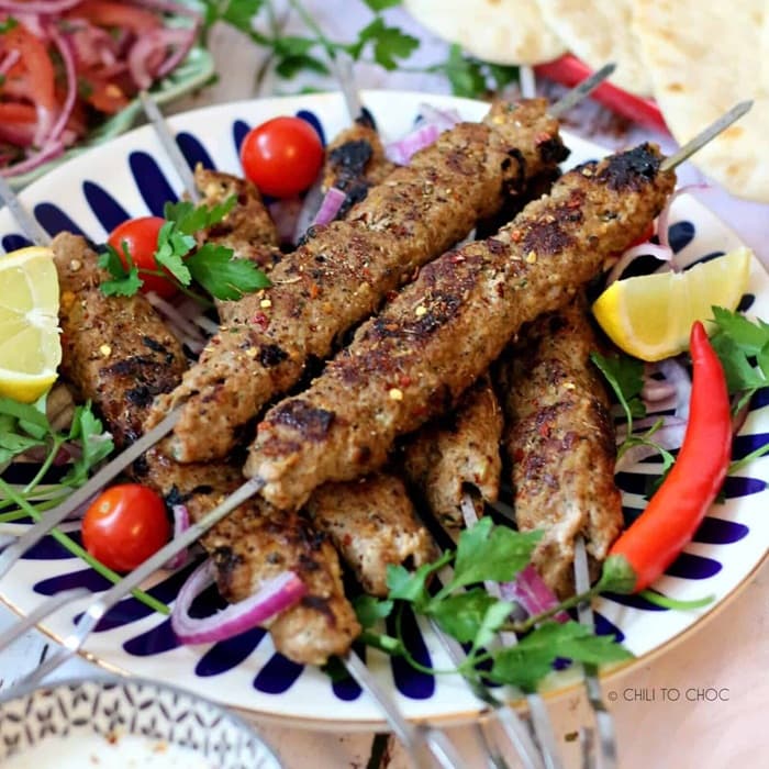 Source photograph of Adana kebab
