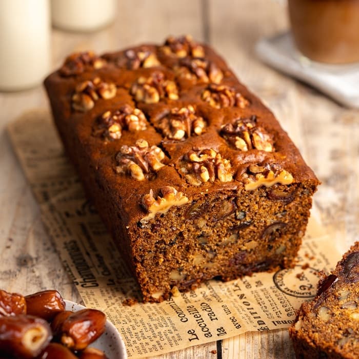 Source photograph of Walnut, date & honey cake