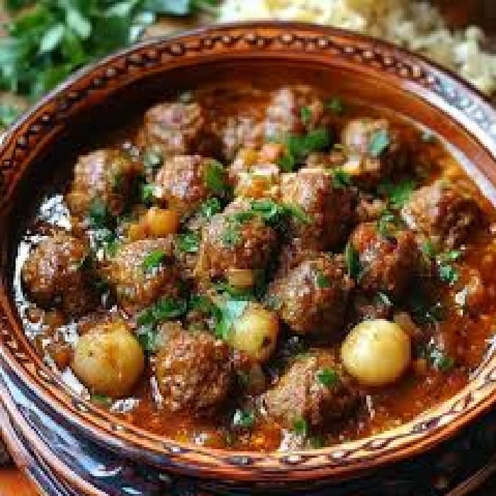 Source photograph of Algerian Kefta (Meatballs)