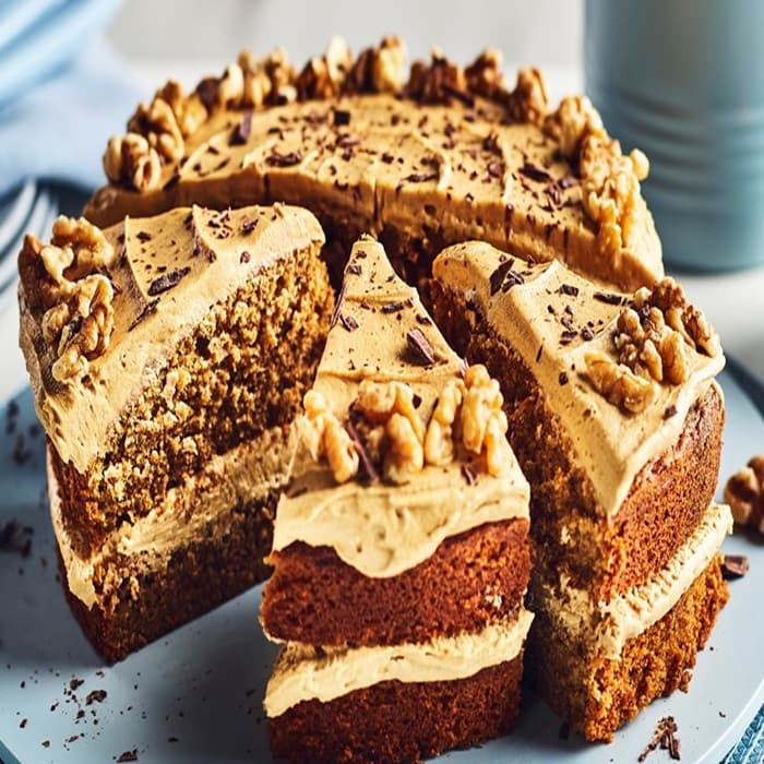 Source photograph of Polish chocolate & walnut cake