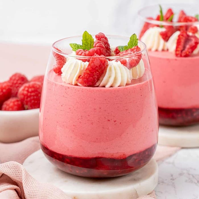 Source photograph of Raspberry mousse