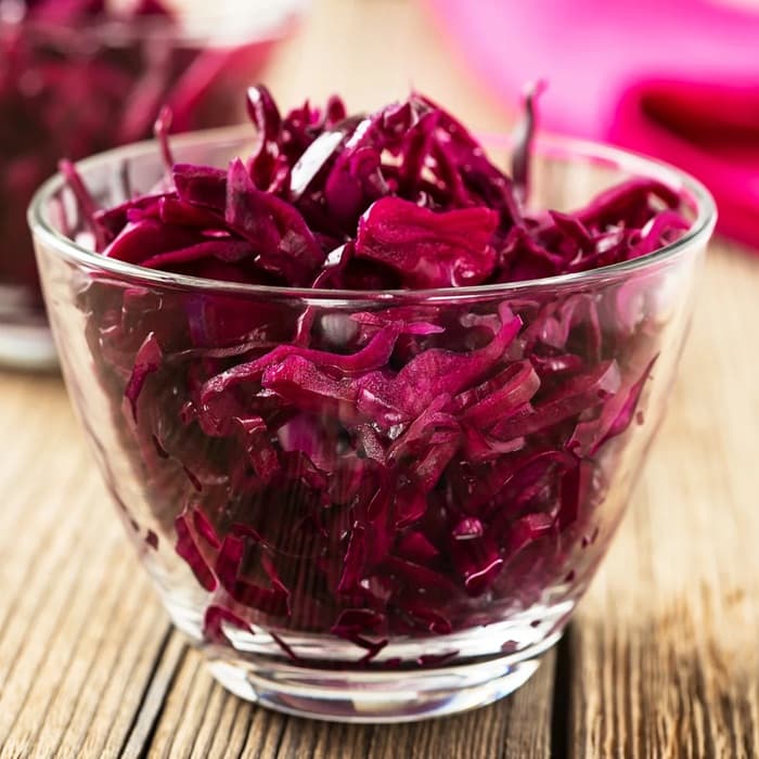 Source photograph of Beetroot & red cabbage sauerkraut