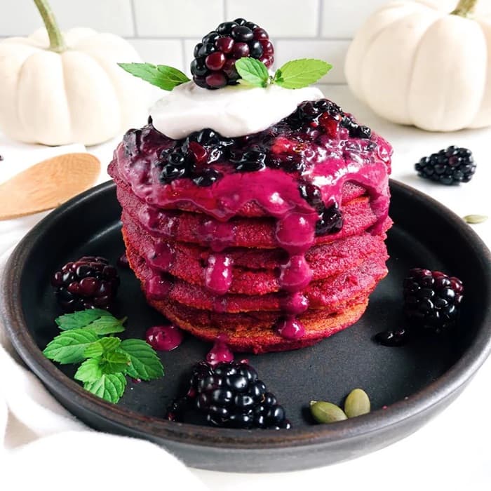 Source photograph of Beetroot pancakes