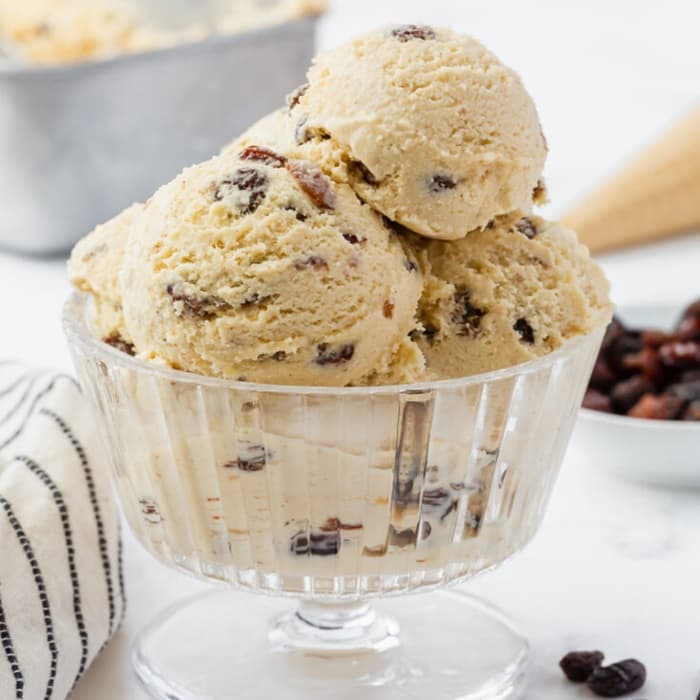 Source photograph of No-Churn Rum Raisin Ice Cream