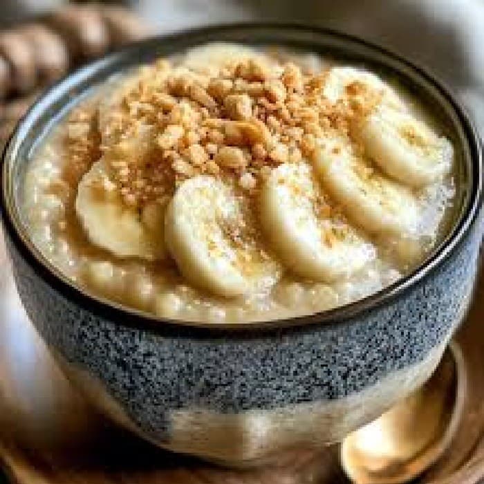Source photograph of Authentic Laos Tapioca Pudding with Bananas