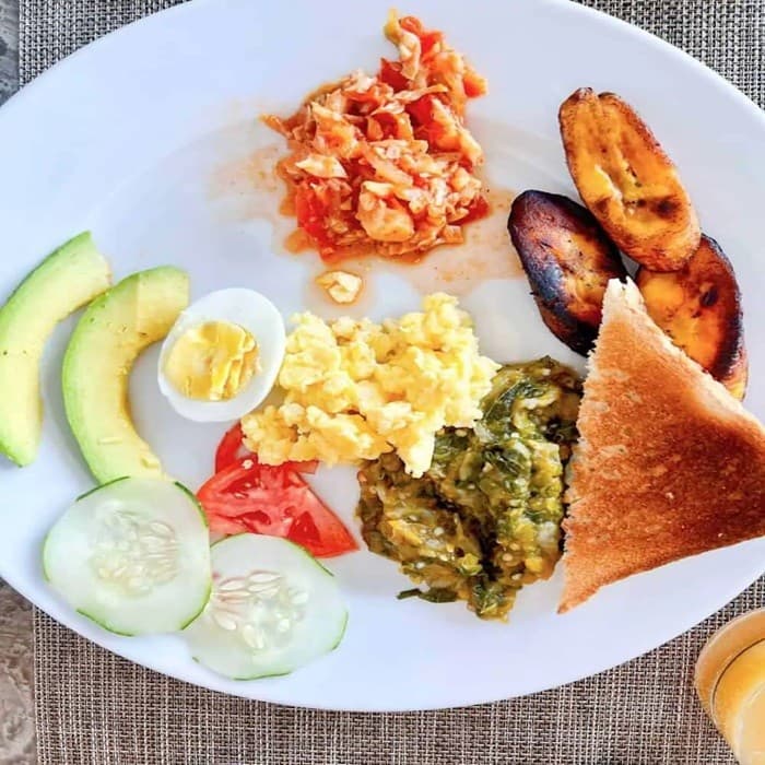 Source photograph of Antiguan Breakfast (Chop Up and ‘Saltfish’)