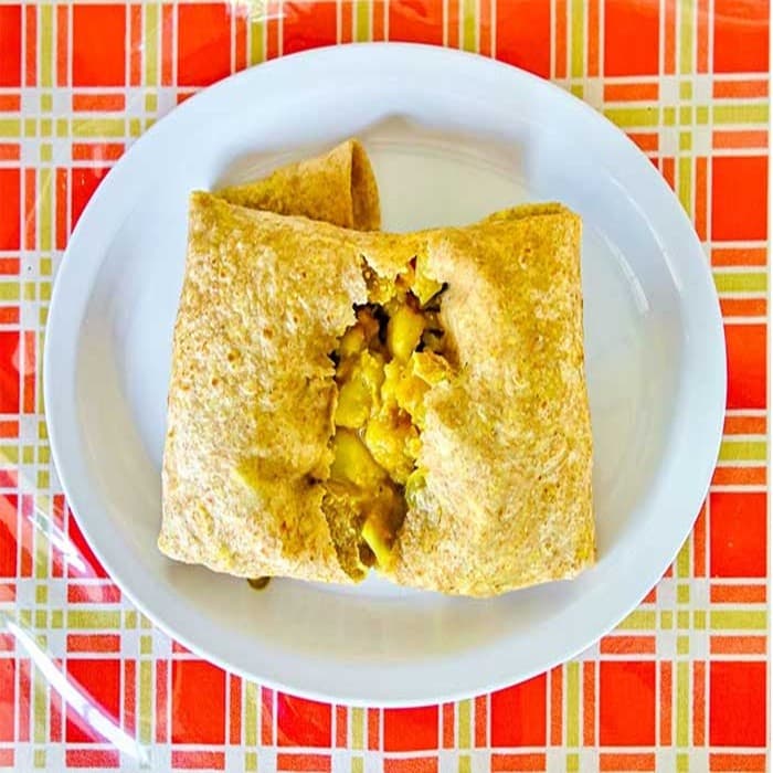Source photograph of Chicken and Potato Roti