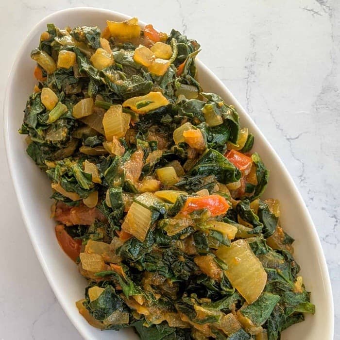 Source photograph of Curried Spinach from Botswana