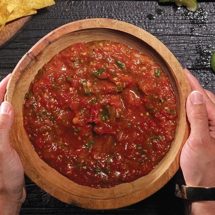 Source photograph of Smoky tomato pepper salsa