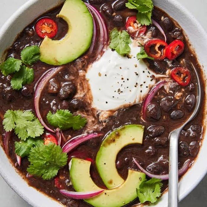 Source photograph of Black Bean soup