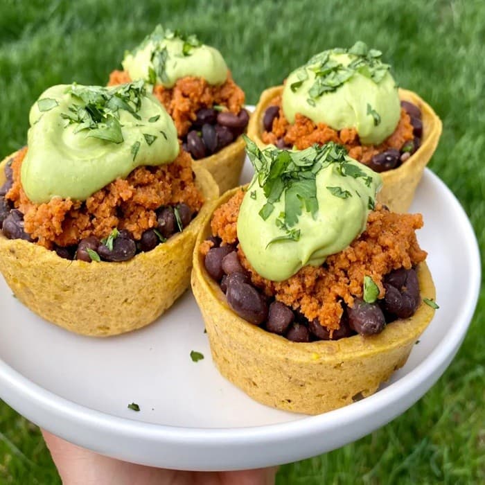 Source photograph of Stuffed plantain cups