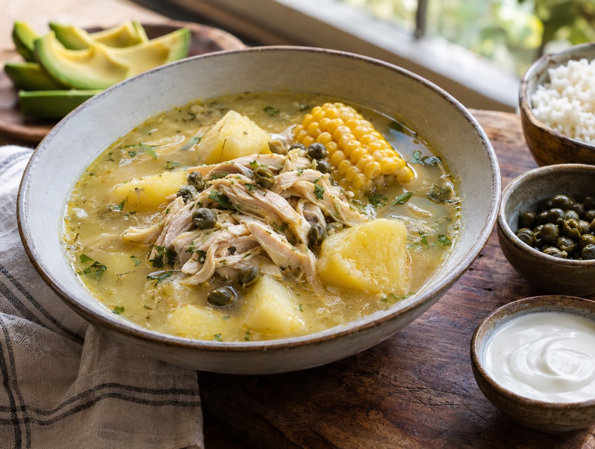Source photograph of Ajiaco. Not official I Want Some Food pixel artwork.
