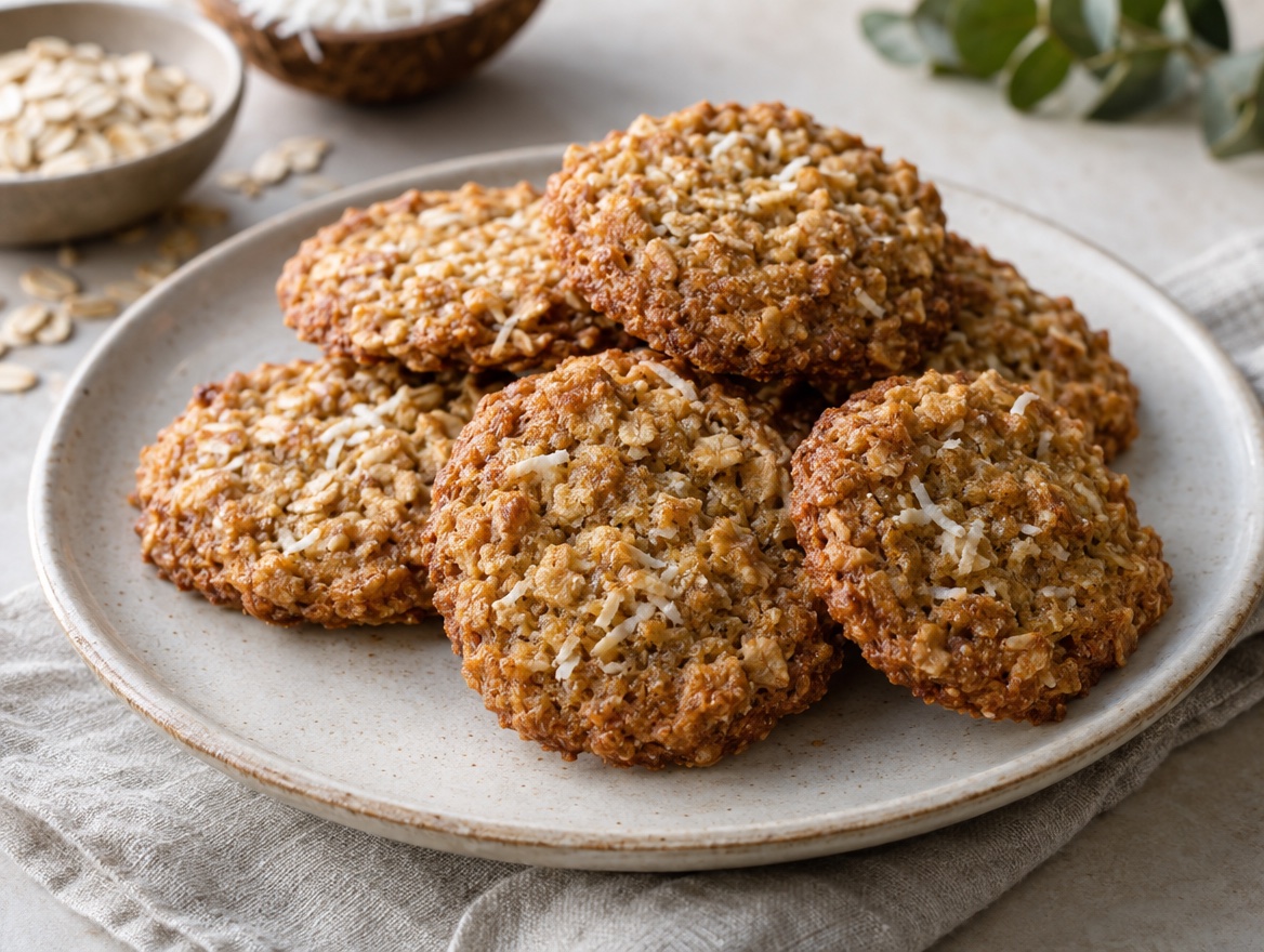 Source photograph of ANZAC biscuits. Not official I Want Some Food pixel artwork.
