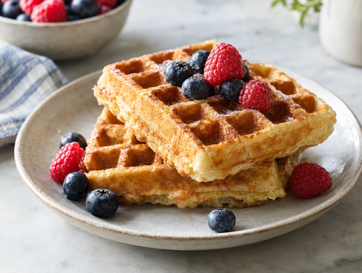 Source photograph of Belgian waffles. Not official I Want Some Food pixel artwork.