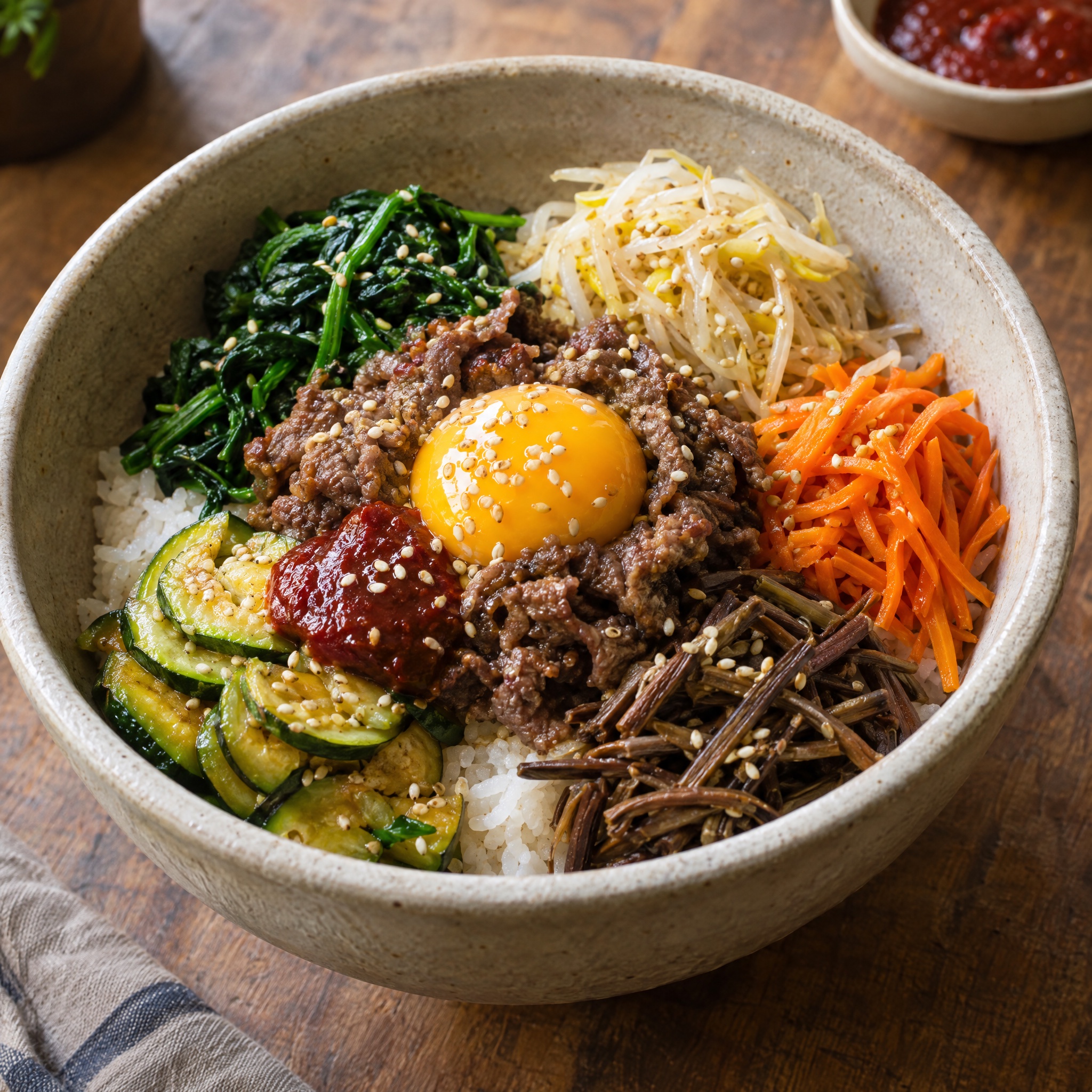 Source photograph of Bibimbap. Not official I Want Some Food pixel artwork.