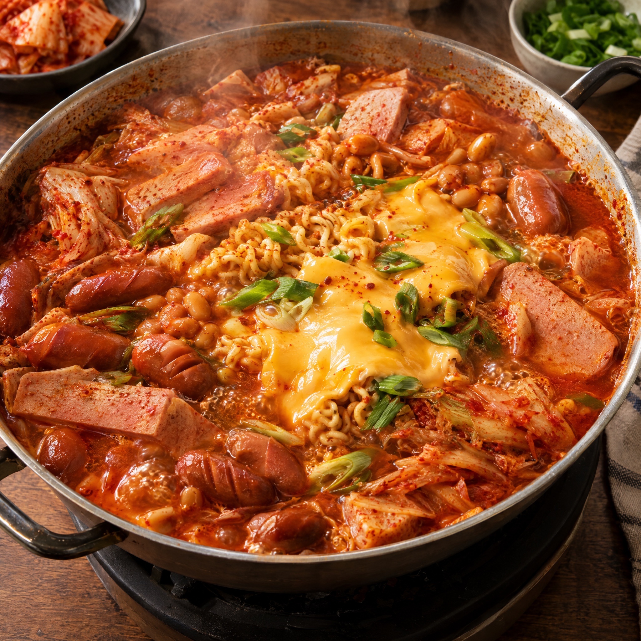 Source photograph of Budae jjigae. Not official I Want Some Food pixel artwork.