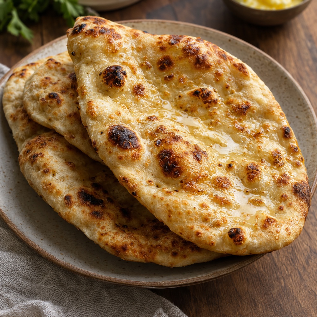 Source photograph of Butter naan. Not official I Want Some Food pixel artwork.