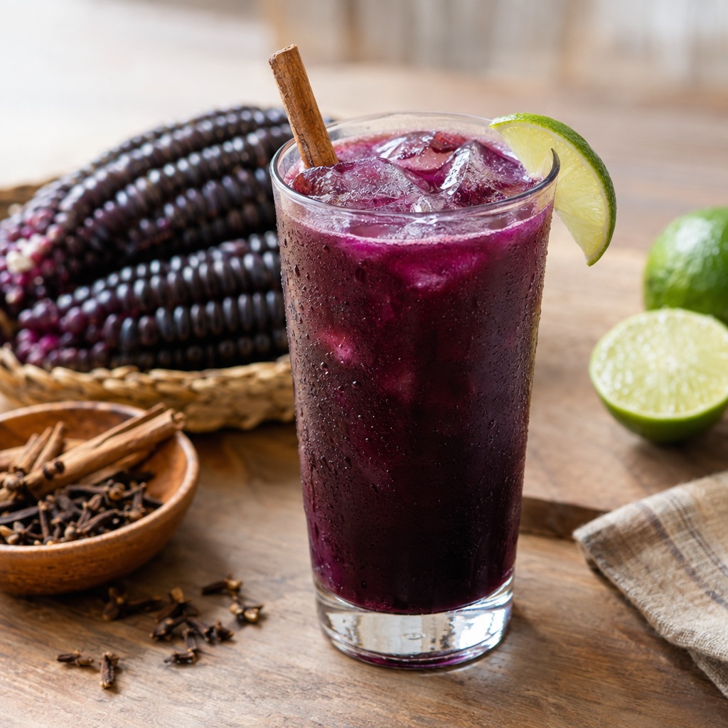 Source photograph of Chicha morada. Not official I Want Some Food pixel artwork.