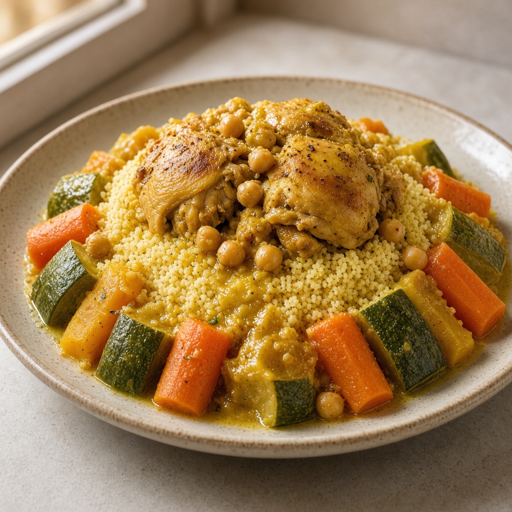 Source photograph of Chicken couscous. Not official I Want Some Food pixel artwork.