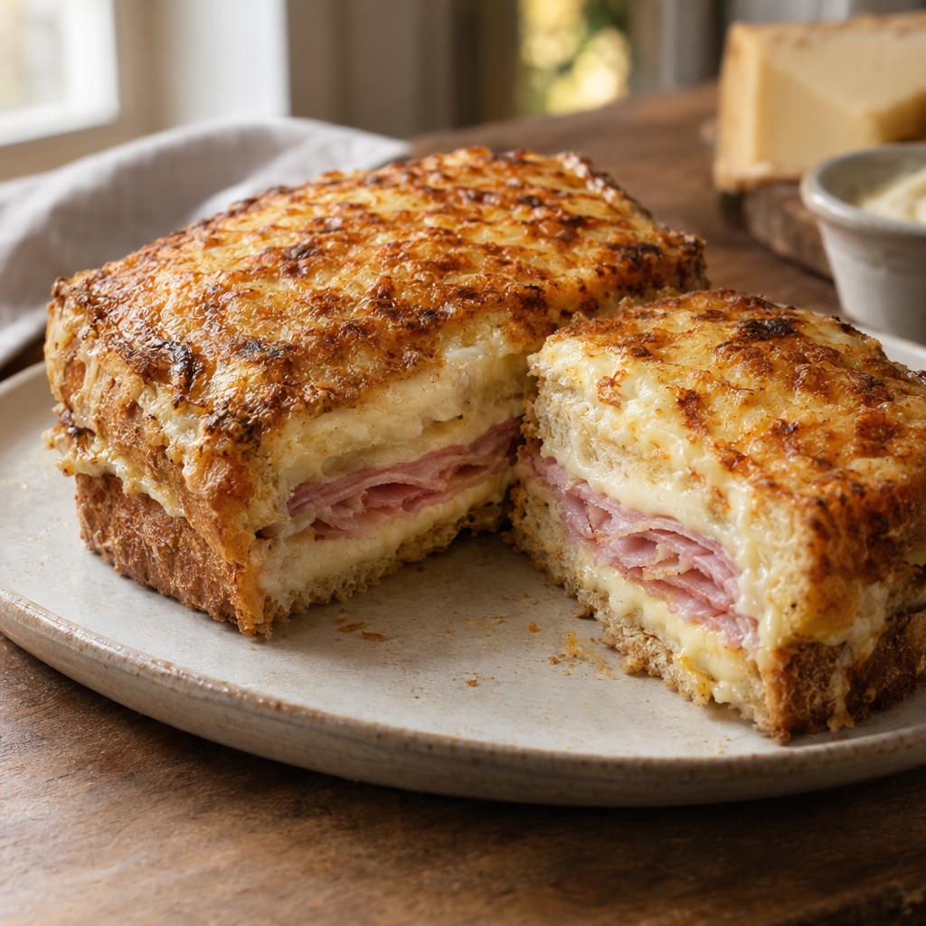 Source photograph of Croque-monsieur. Not official I Want Some Food pixel artwork.