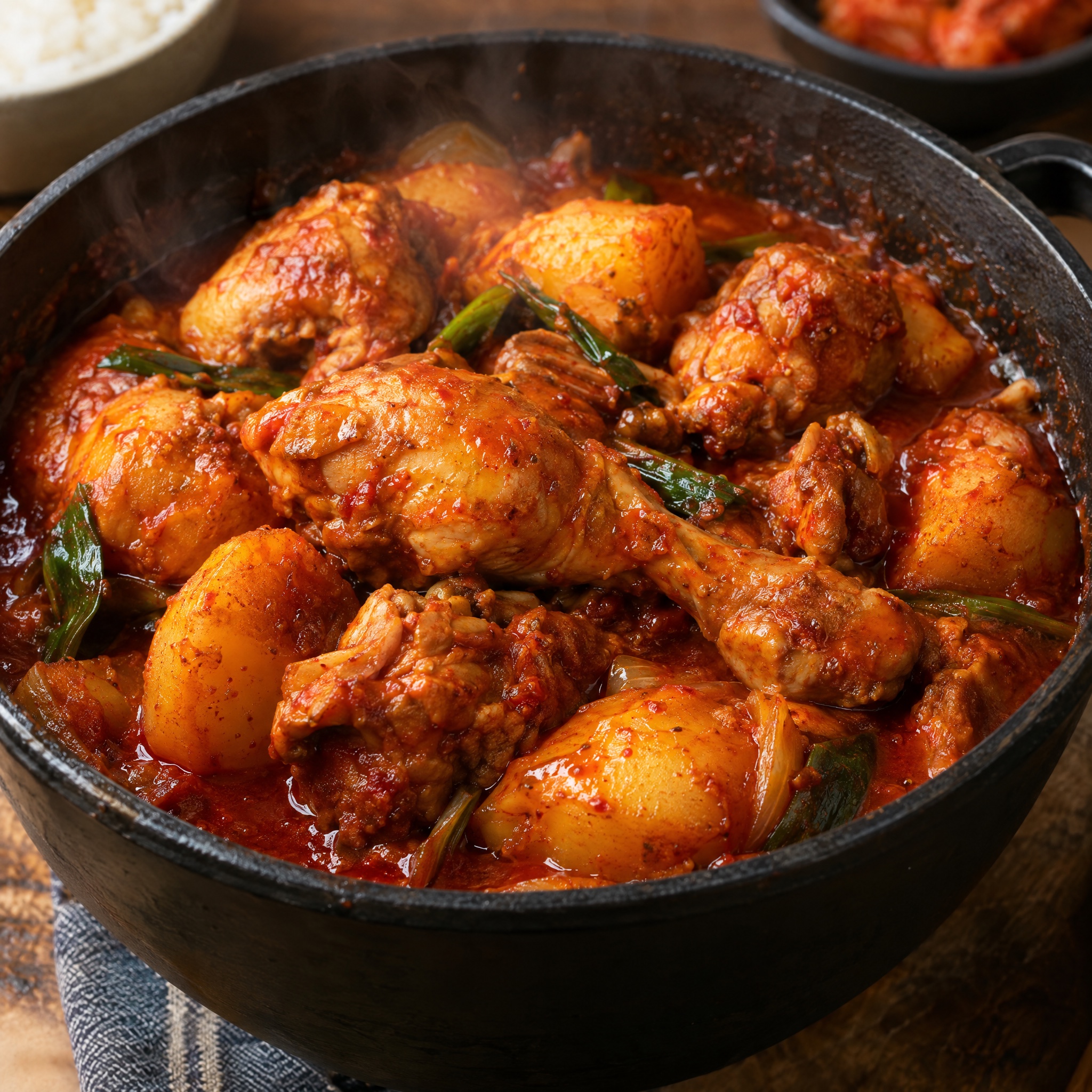 Source photograph of Dakbokkeumtang. Not official I Want Some Food pixel artwork.