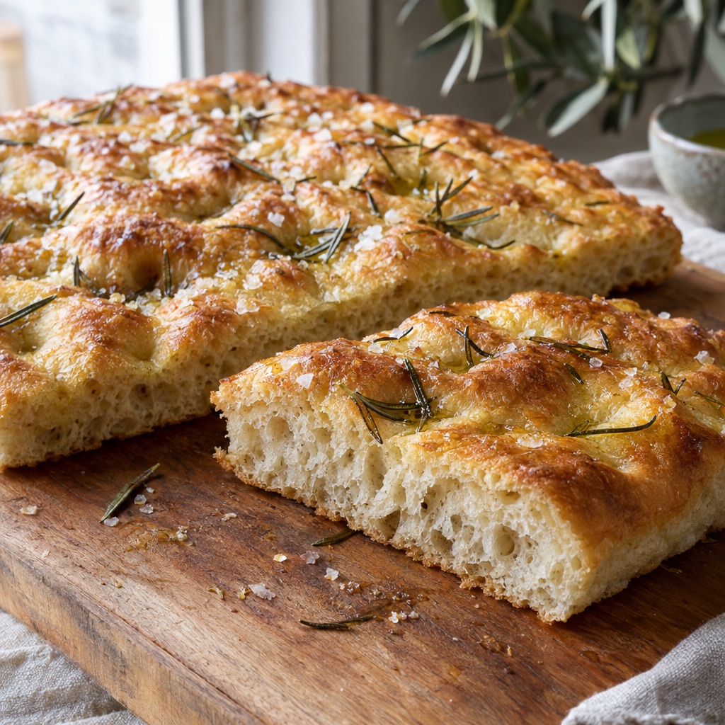Source photograph of Focaccia. Not official I Want Some Food pixel artwork.